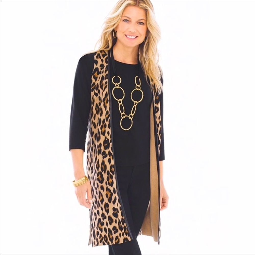 CHICO’’S Animal Print Cecily Vest
